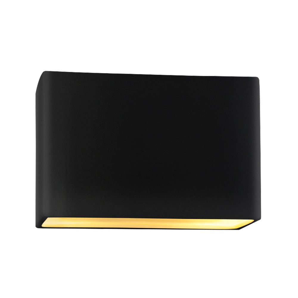 Justice Design Group CER-5659W-CBGD Really Big ADA Outdoor LED Wide Rectangle - Open Top & Bottom in Carbon Matte Black With Champagne Gold Internal Finish