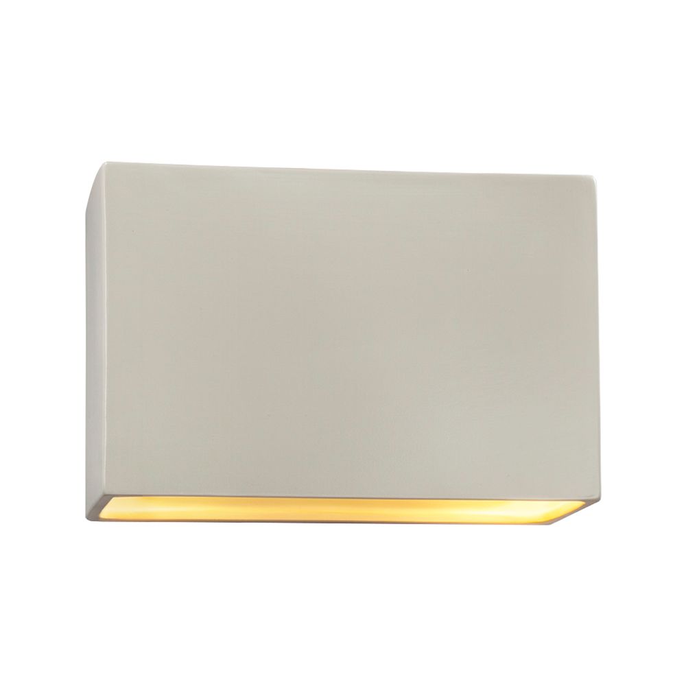 Justice Design Group CER-5659W-MTGD Really Big ADA Outdoor LED Wide Rectangle - Open Top & Bottom in Matte White With Champagne Gold Internal Finish