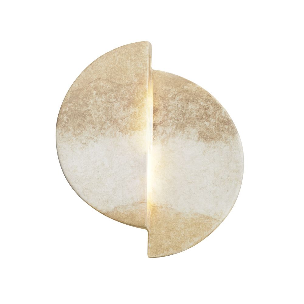 Justice Design Group CER-5675-TRAG ADA Offset Circle LED Wall Sconce in Greco Travertine