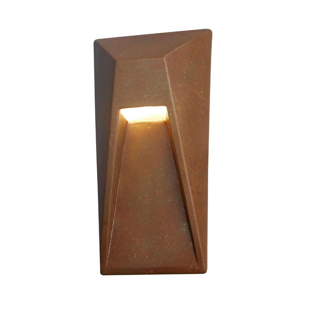 Justice Design Group CER-5680-PWGN ADA Vertice LED Wall Sconce in Pewter Green