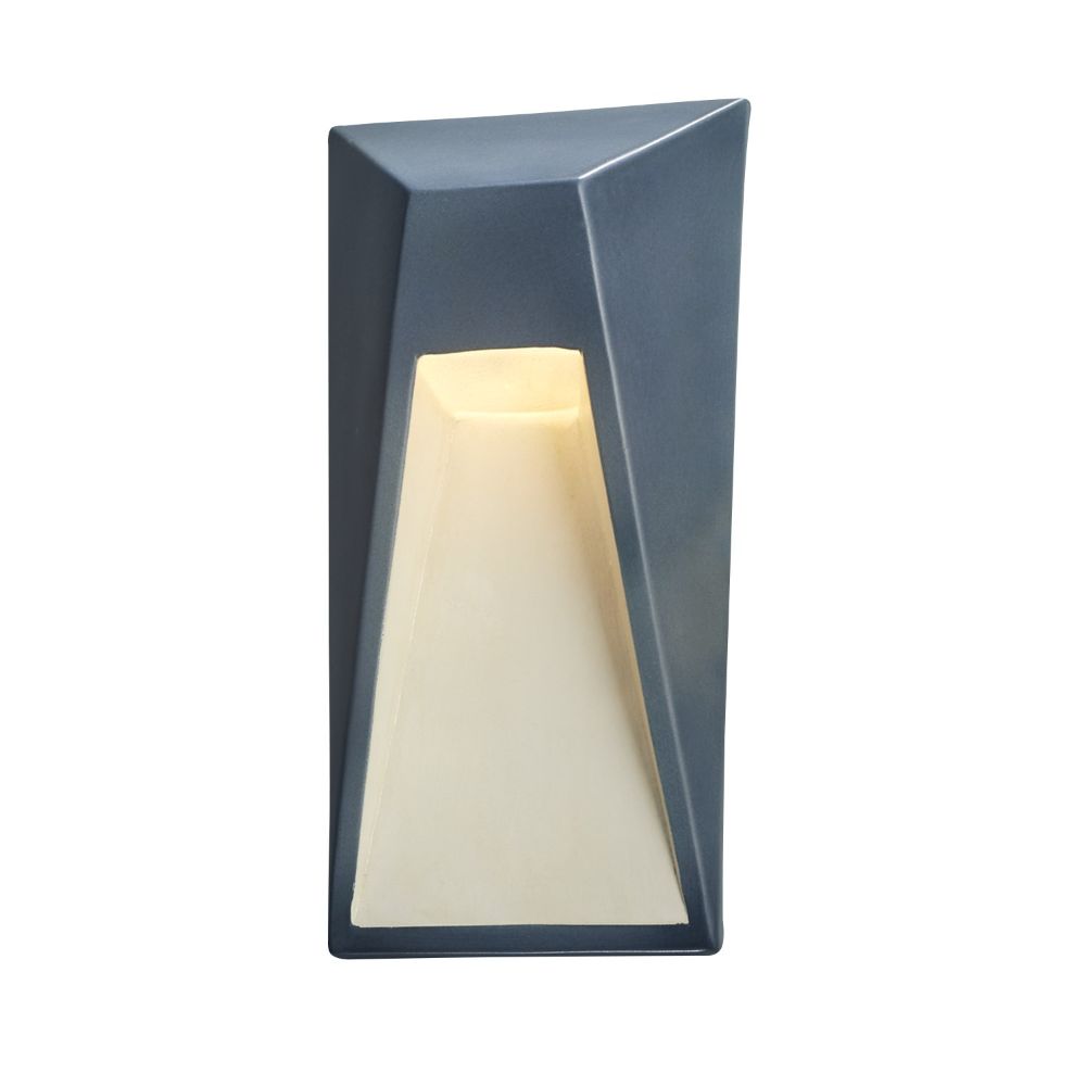 Justice Design Group CER-5680W-CBGD ADA Vertice LED Outdoor Wall Sconce in Carbon Matte Black With Champagne Gold Internal Finish