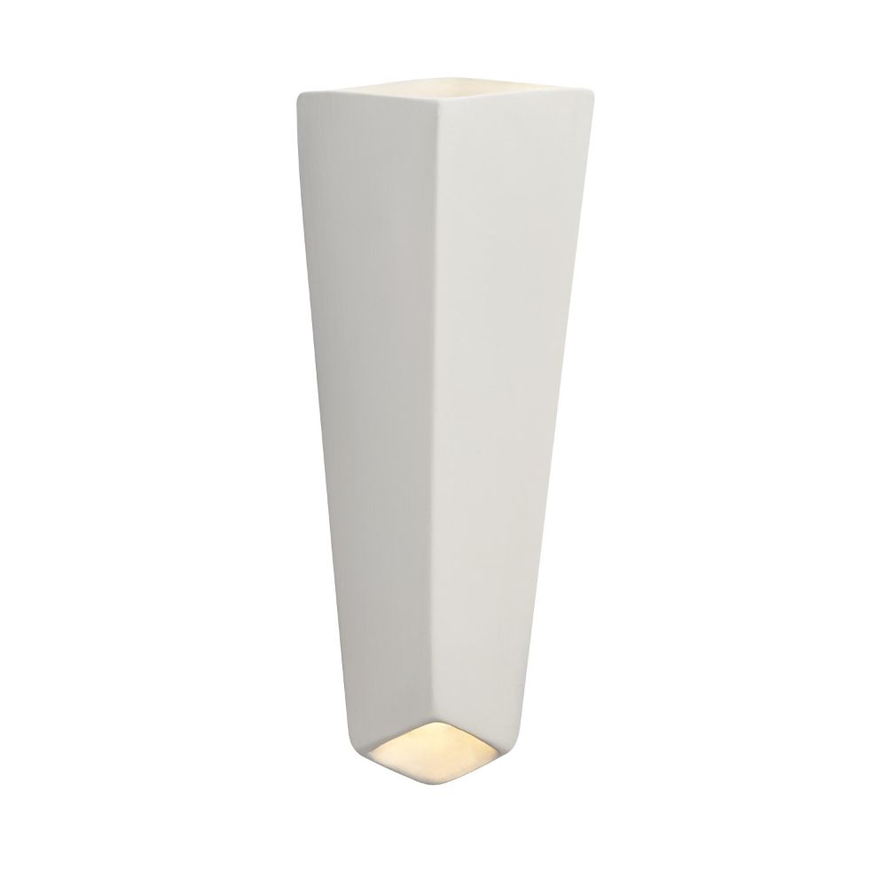 Justice Design Group CER-5825-MTGD ADA Prism LED Wall Sconce in Matte White With Champagne Gold Internal Finish