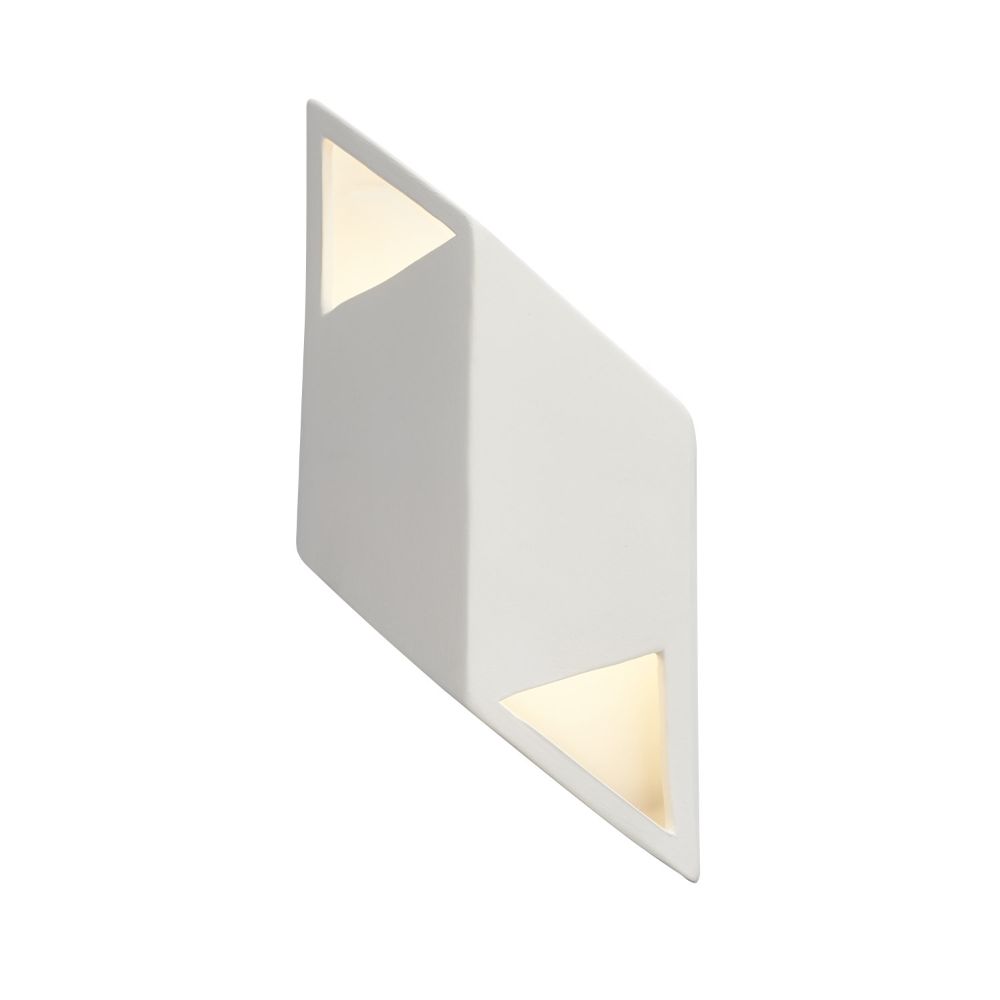 Justice Design Group CER-5835-PATV Small ADA Rhomboid Left LED Wall Sconce in Verde Patina
