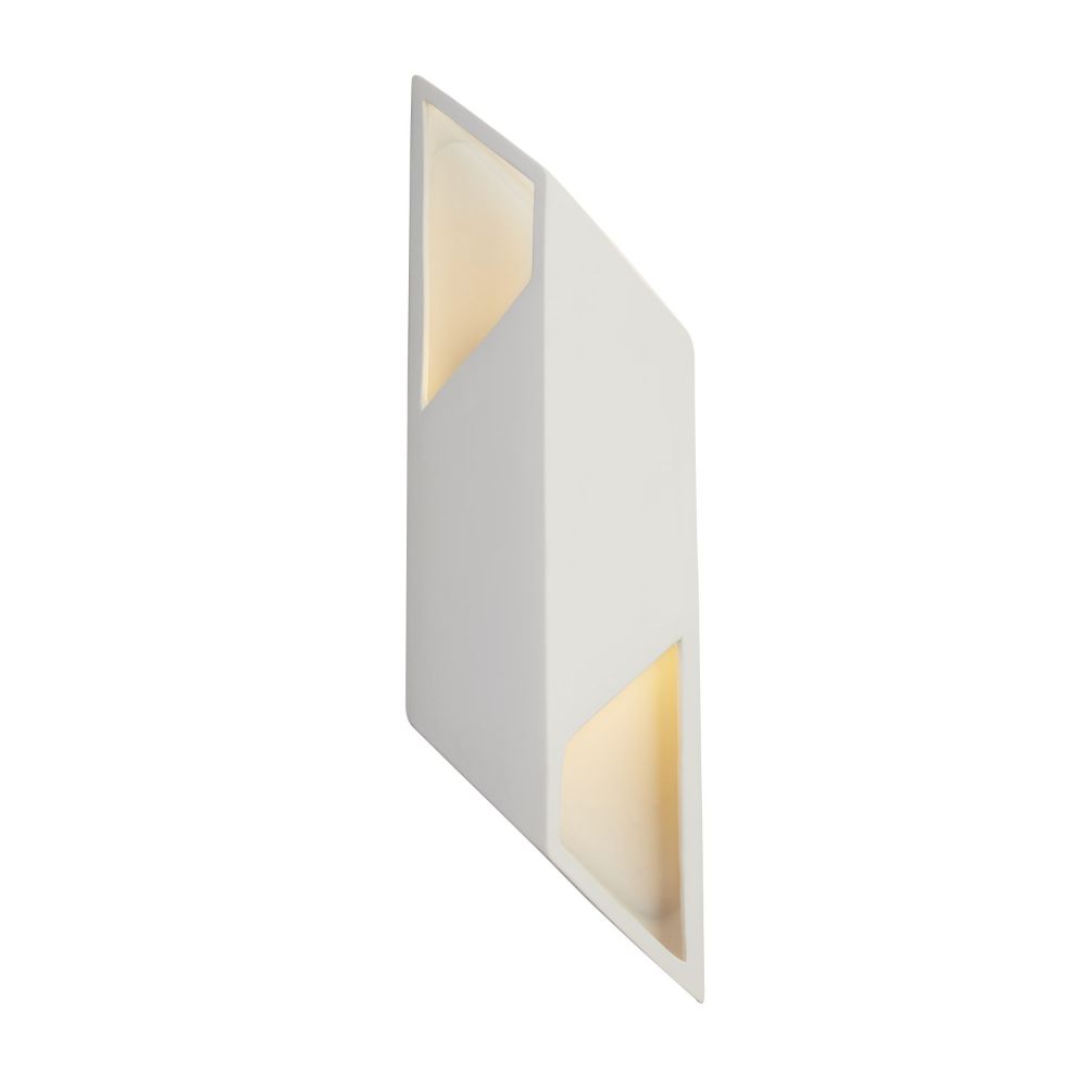 Justice Design Group CER-5845-SLHY Large ADA Rhomboid Left LED Wall Sconce in Harvest Yellow Slate