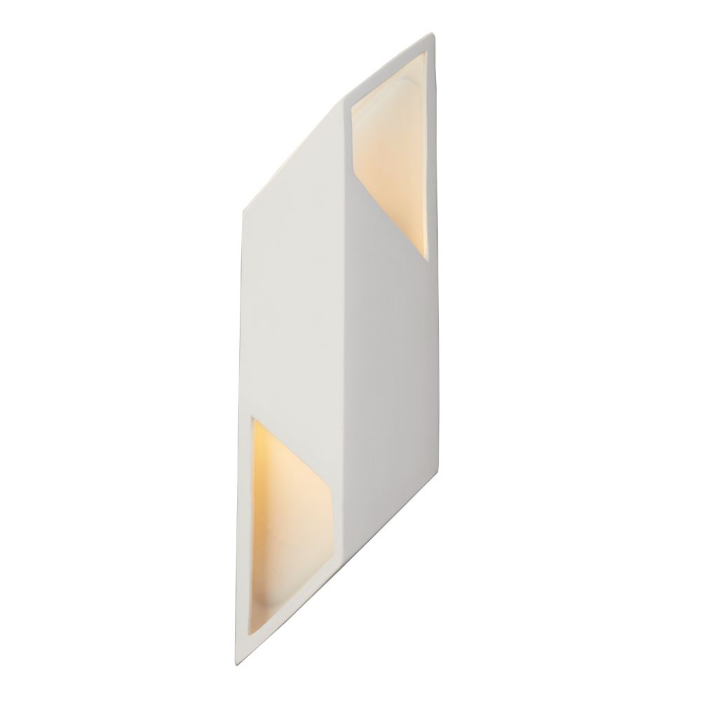 Justice Design Group CER-5849-BIS Ambiance Large ADA Rhomboid Right LED Wall Sconce in Bisque