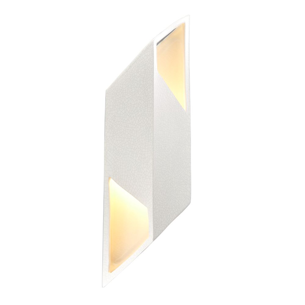 Justice Design Group CER-5849-CLAY Ambiance Large ADA Rhomboid Right LED Wall Sconce in Canyon Clay