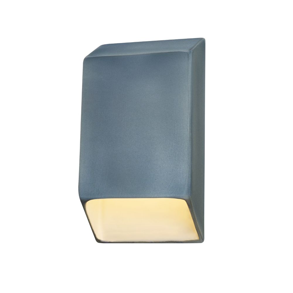 Justice Design Group CER-5860-CONC Small ADA Tapered Rectangle LED Wall Sconce (Closed Top) in Concrete