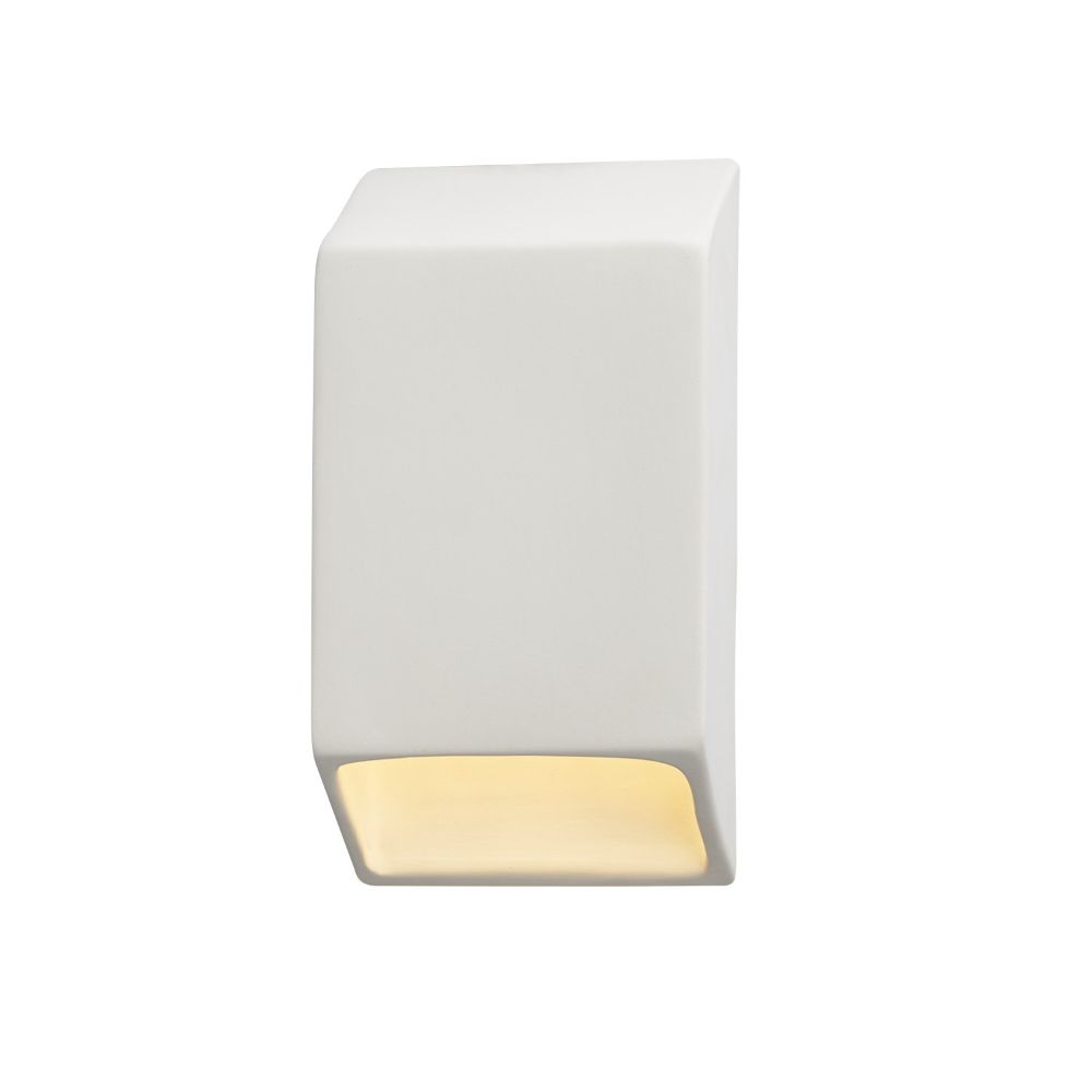 Justice Design Group CER-5860W-BIS Small ADA Tapered Rectangle Outdoor LED Wall Sconce (Closed Top) in Bisque