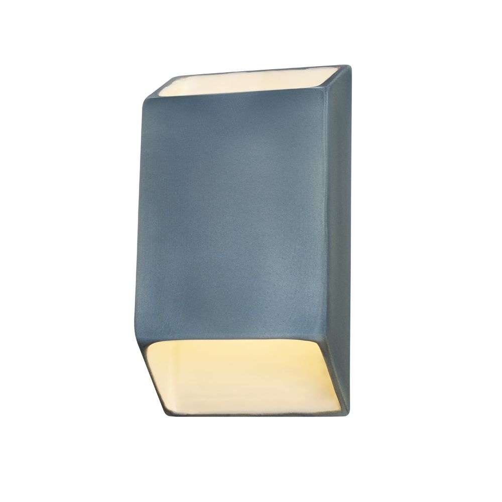 Justice Design Group CER-5865-SLTR Small ADA Tapered Rectangle LED Wall Sconce (Open Top & Bottom) in Tierra Red Slate