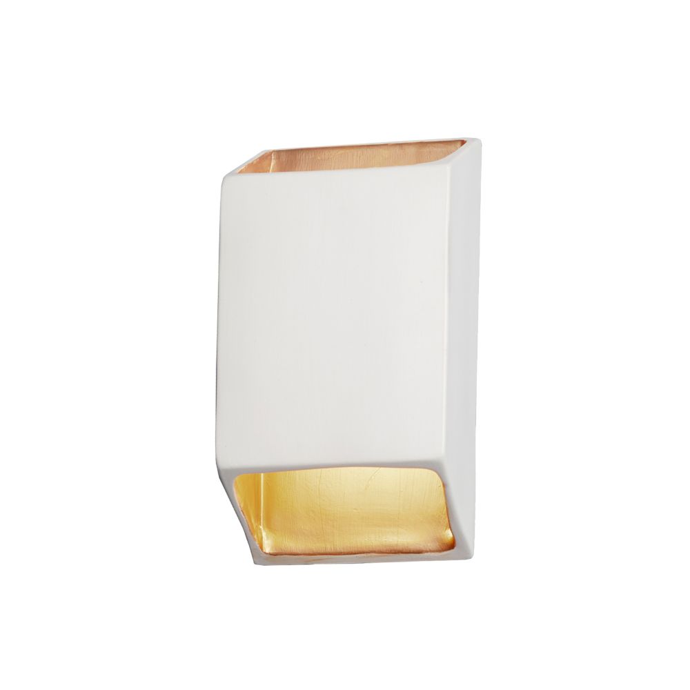 Justice Design Group CER-5875W-ANTG Large Outdoor ADA Tapered Rectangle LED Wall Sconce (Open Top & Bottom) in Antique Gold