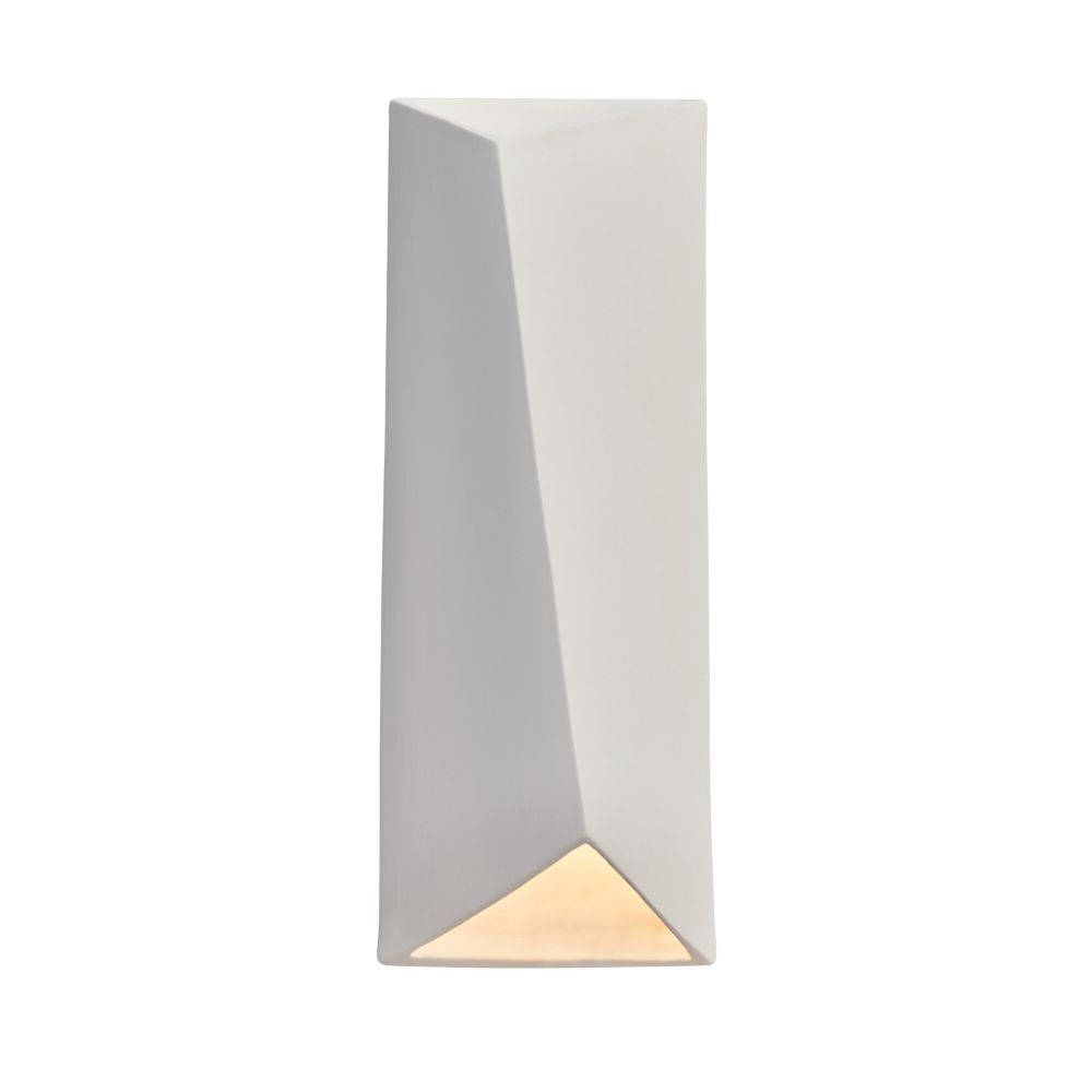 Justice Design Group CER-5890-BIS ADA Diagonal Rectangle LED Wall Sconce (Closed Top) in Bisque