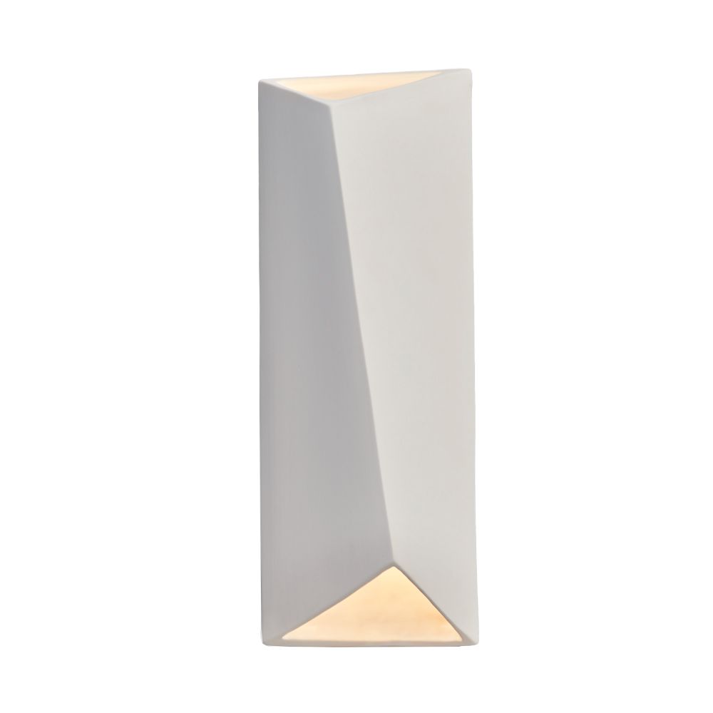 Justice Design Group CER-5899-BIS Ambiance Large Diagonal Rectangle Open Top & Bottom LED Wall Sconce in Bisque