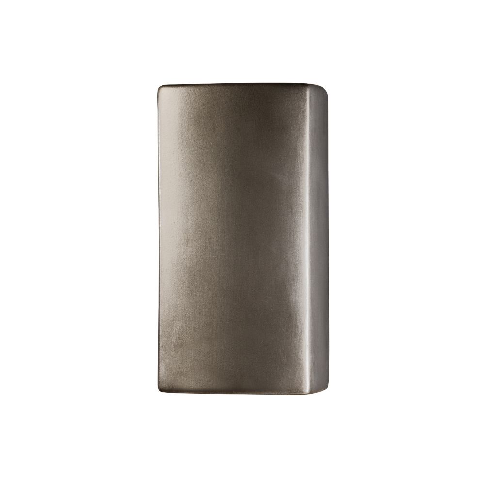 Justice Design Group CER-5910W-HMPW Small ADA Rectangle - Closed Top (Outdoor) in Hammered Pewter