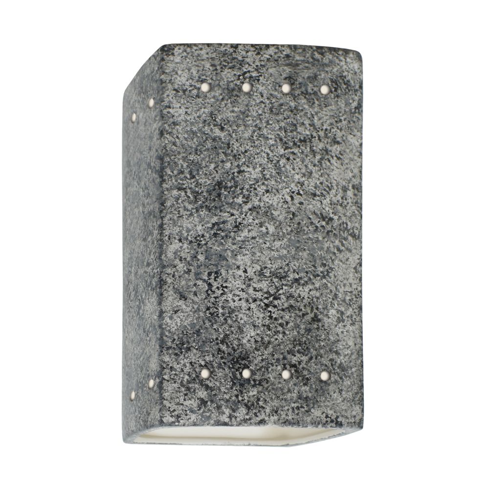 Justice Design Group CER-5920W-GRAN Small ADA Rectangle W/ Perfs - Closed Top (Outdoor) in Granite