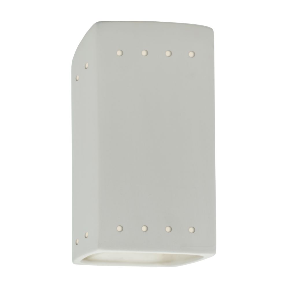 Justice Design Group CER-5925-BIS-LED1-1000 Small ADA LED Rectangle W/ Perfs - Open Top & Bottom in Bisque