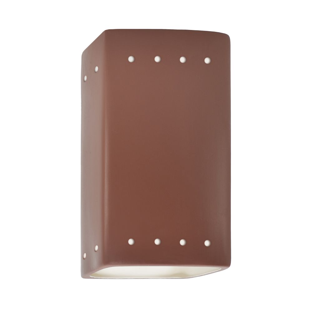 Justice Design Group CER-5925-CLAY Small ADA Rectangle W/ Perfs - Open Top & Bottom in Canyon Clay