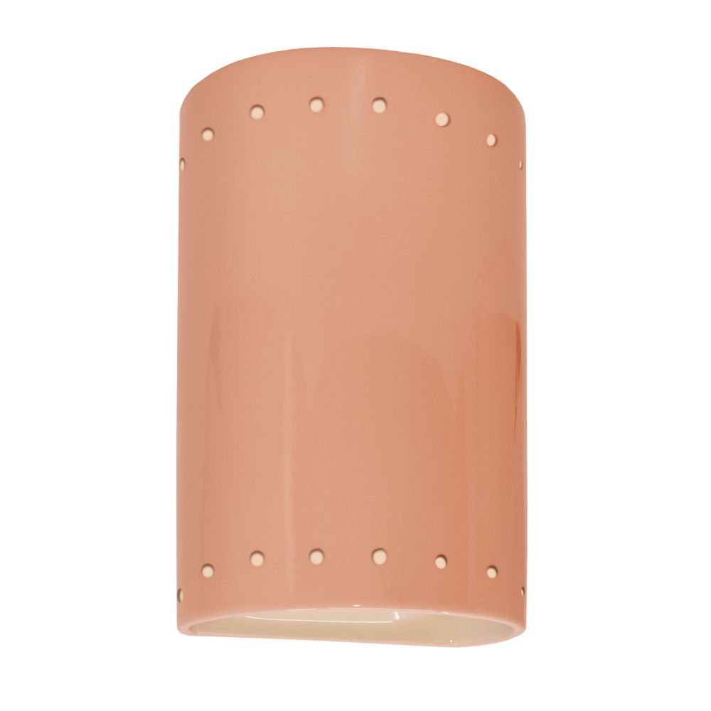 Justice Design Group CER-5995-BSH Small ADA Cylinder W/ Perfs - Open Top & Bottom in Gloss Blush