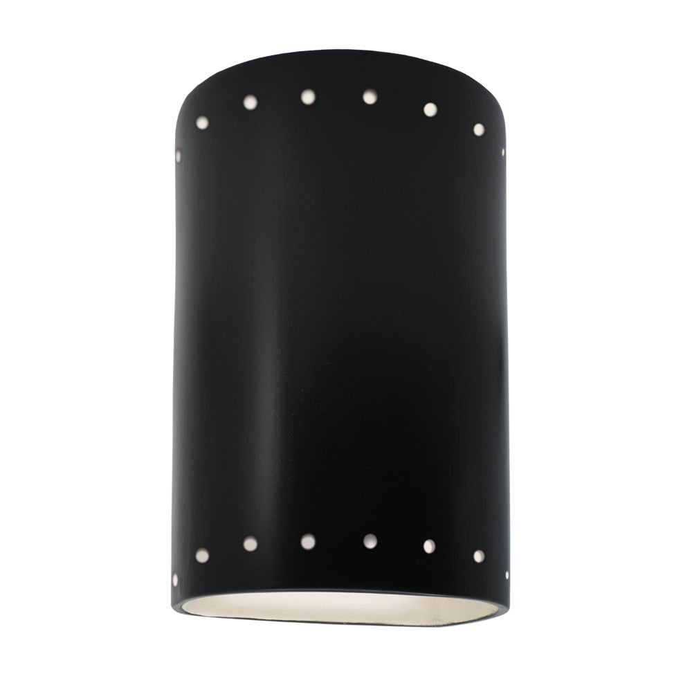Justice Design Group CER-5995W-CRB Small ADA Cylinder W/ Perfs - Open Top & Bottom in Carbon - Matte Black