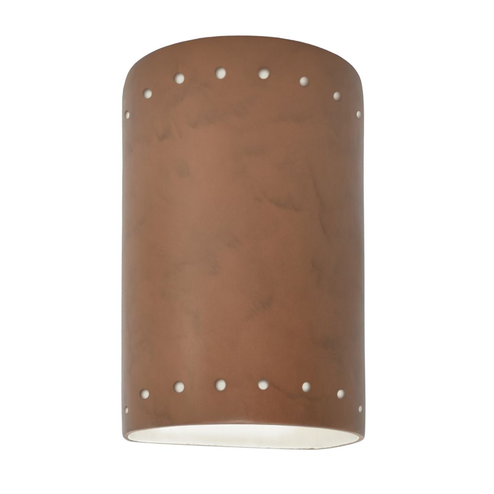 Justice Design Group CER-5995W-TERA Small ADA Cylinder W/ Perfs - Open Top & Bottom in Terra Cotta