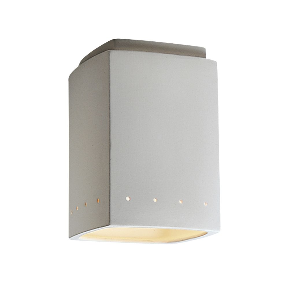 Justice Design Group CER-6115-BIS-LED1-1000 Rectangle W/ Perfs LED Flush-Mount in Bisque