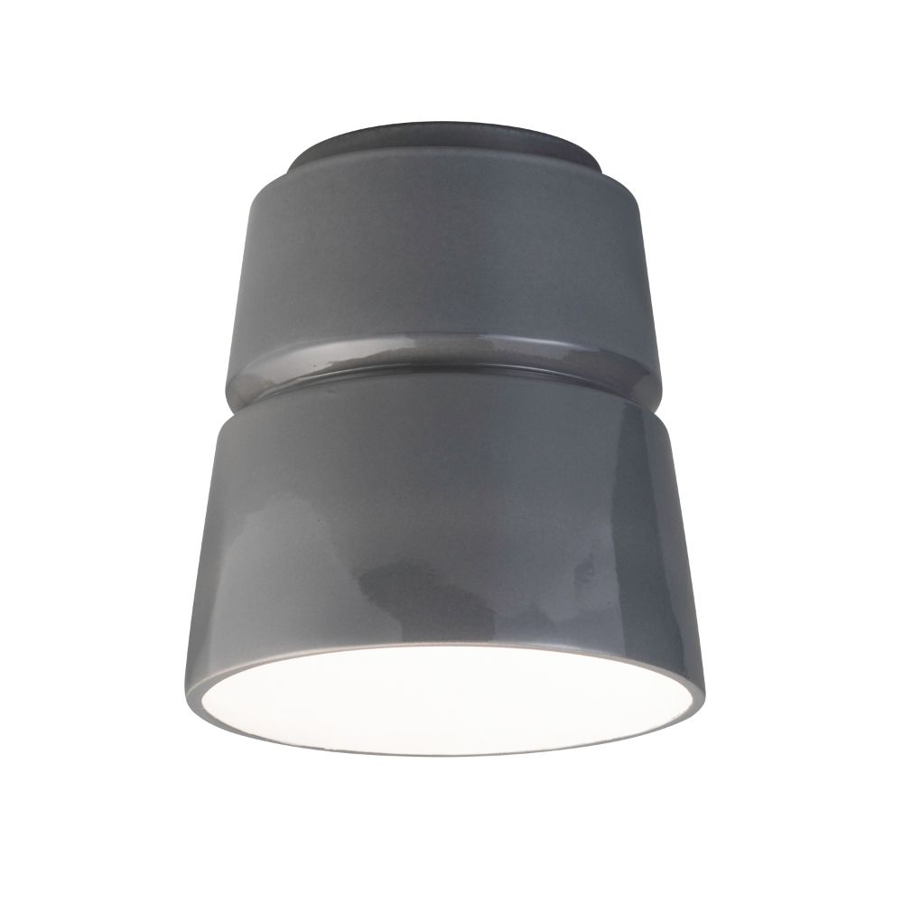 Justice Design Group CER-6150-GRY Cone Flush-Mount in Gloss Gray
