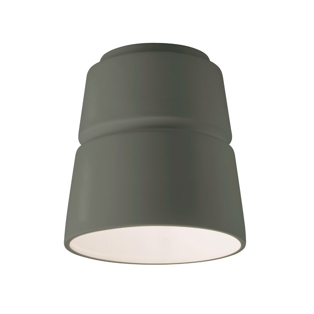 Justice Design Group CER-6150-CKC-LED1-1000 Cone LED Flush-Mount in Celadon Green Crackle