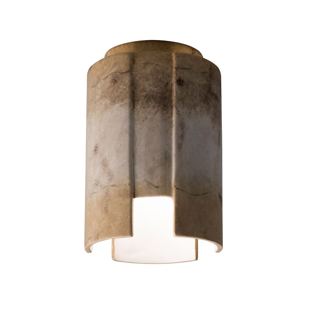Justice Design Group CER-6160W-PATR Stagger Outdoor Flush-Mount in Rust Patina