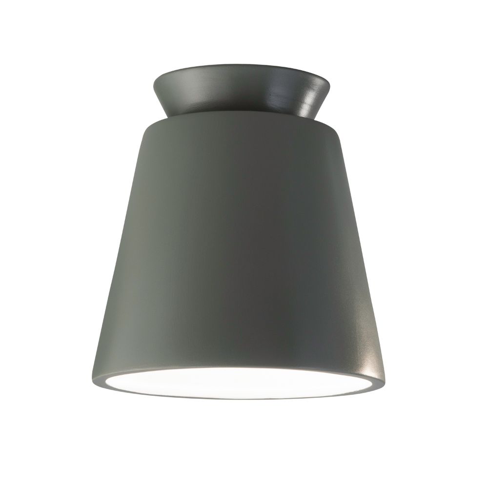 Justice Design Group CER-6170-PWGN Trapezoid Flush-Mount in Pewter Green