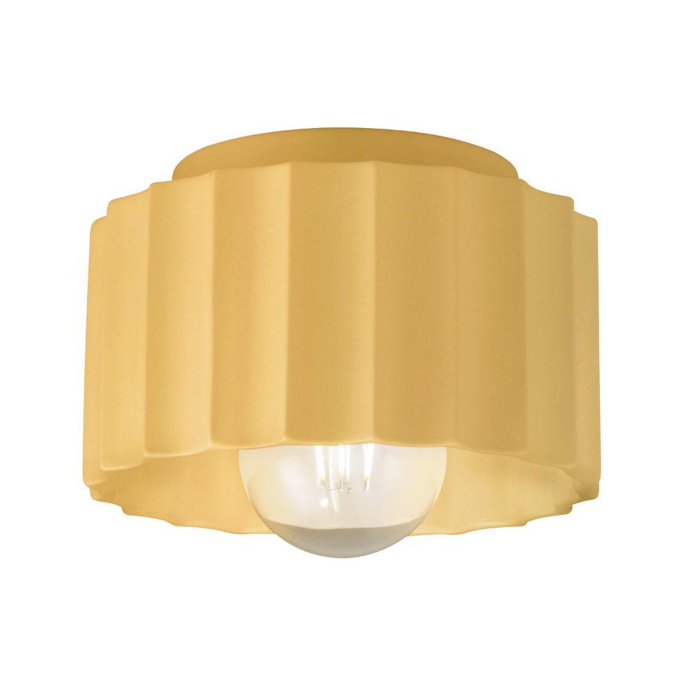 Justice Design CER-6183-MYLW Small Gear Flush-Mount - Muted Yellow