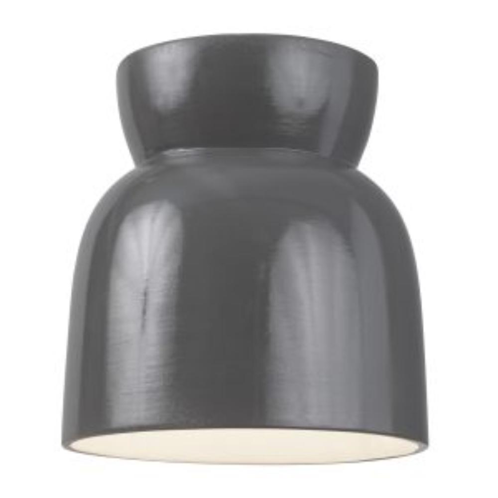 Justice Design CER-6190-GRY Hourglass Flush-Mount in Gloss Grey
