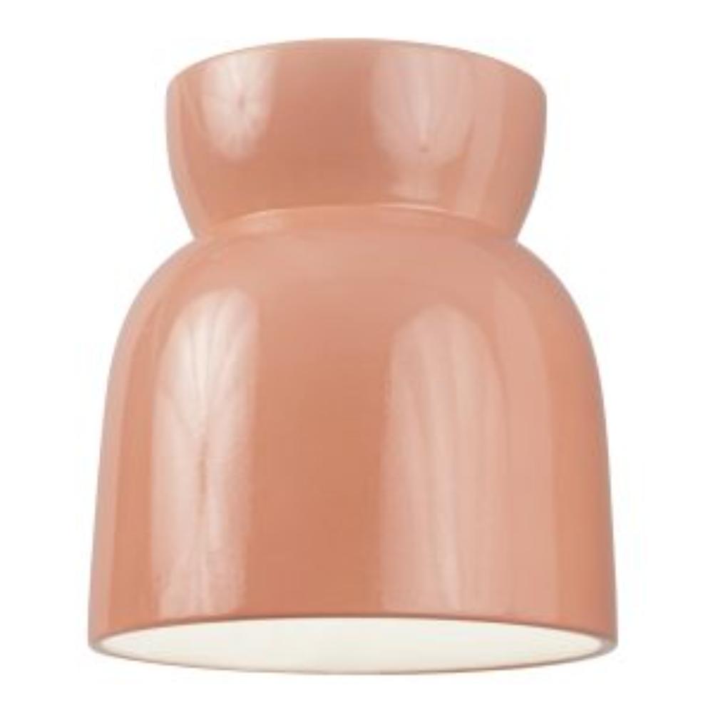 Justice Design CER-6190W-BSH Hourglass Flush-Mount (Outdoor) in Gloss Blush