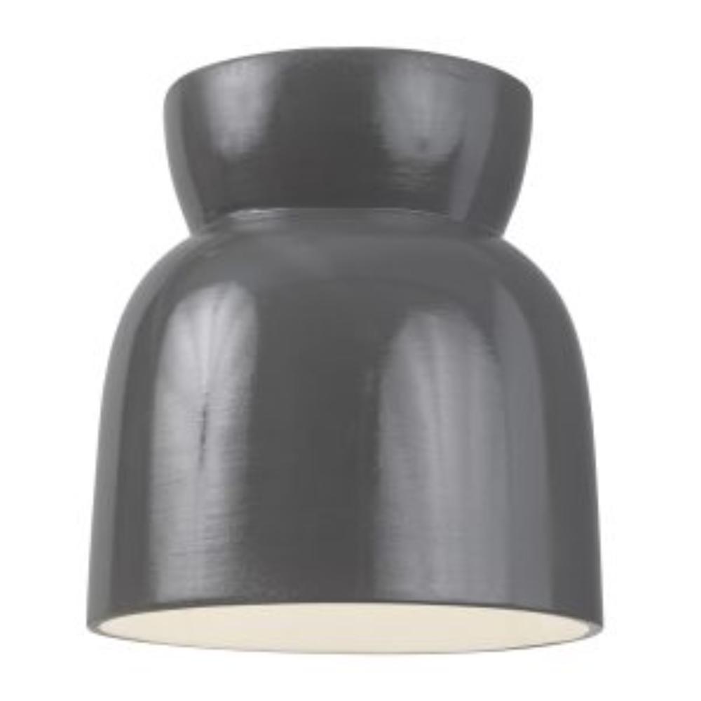 Justice Design CER-6190W-GRY Hourglass Flush-Mount (Outdoor) in Gloss Grey