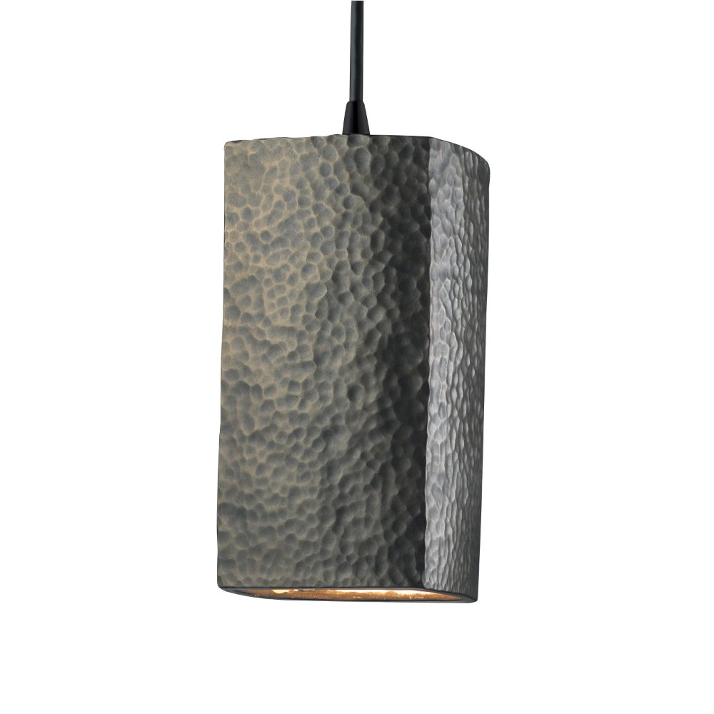 Justice Design Group CER-6210-PATR-ABRS-BKCD Rectangle Pendant in Rust Patina