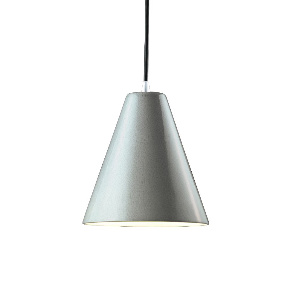 Justice Design Group CER-6220-PATR-ABRS-BKCD Cone Pendant in Rust Patina