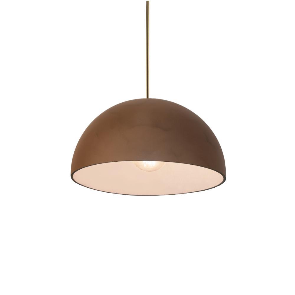Justice Design CER-6250-MYLW-ABRS-BEIG-TWST Dome 1-Light Pendant - Muted Yellow