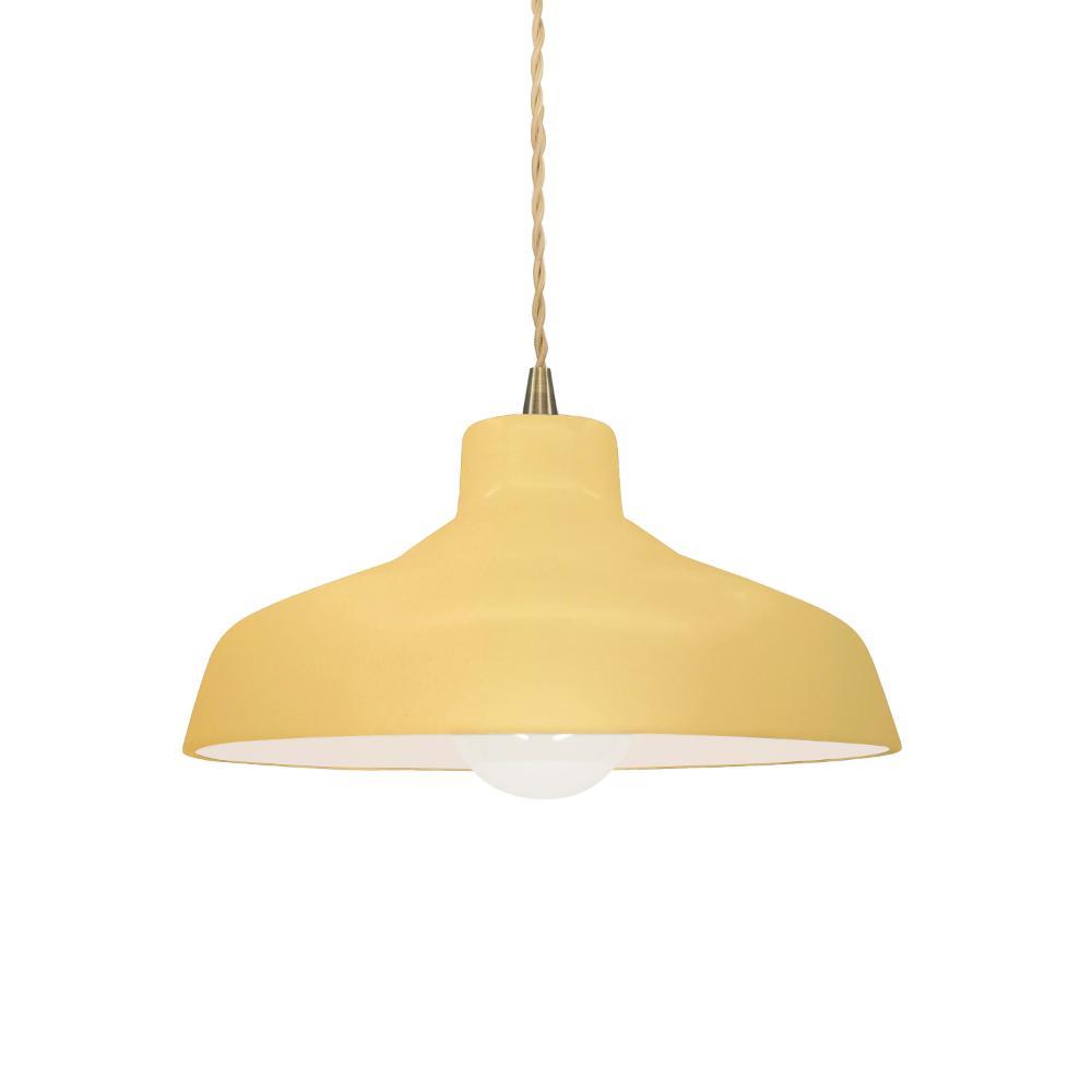 Justice Design CER-6260-MYLW-ABRS-BEIG-TWST Small Loft 1-Light Pendant - Muted Yellow