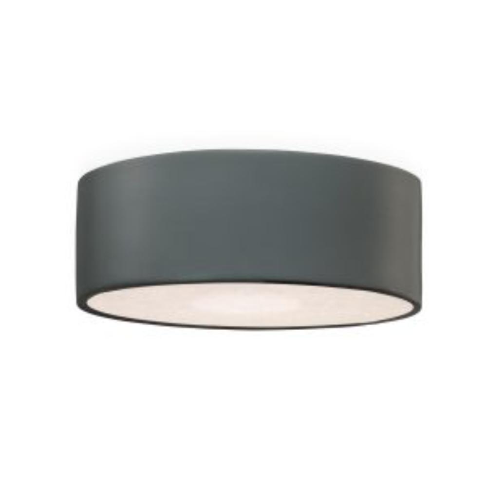 Justice Design CER-6290W-GRY Short Round LED Flush-Mount (Outdoor) in Gloss Grey