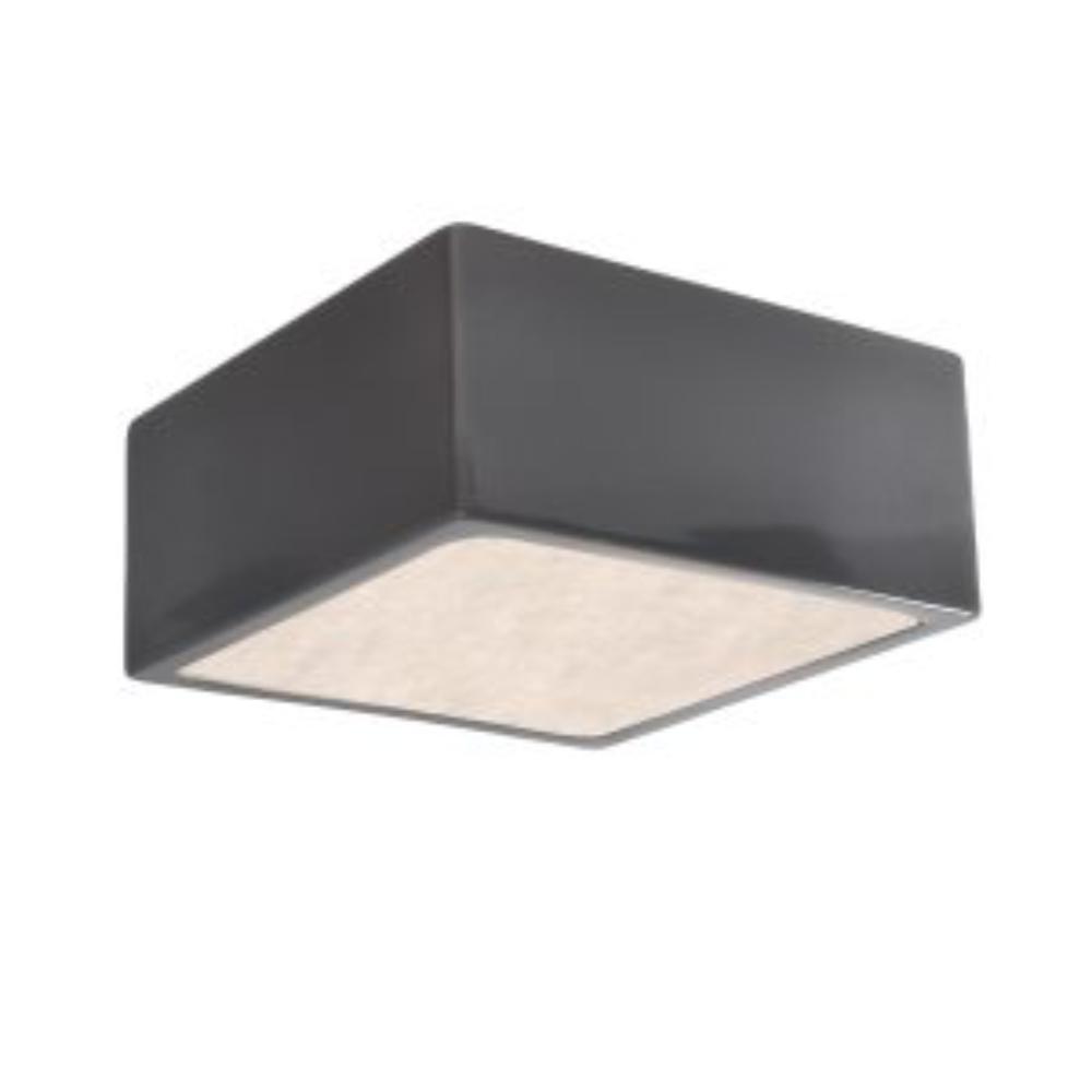 Justice Design CER-6295W-GRY Short Square LED Flush-Mount (Outdoor) in Gloss Grey