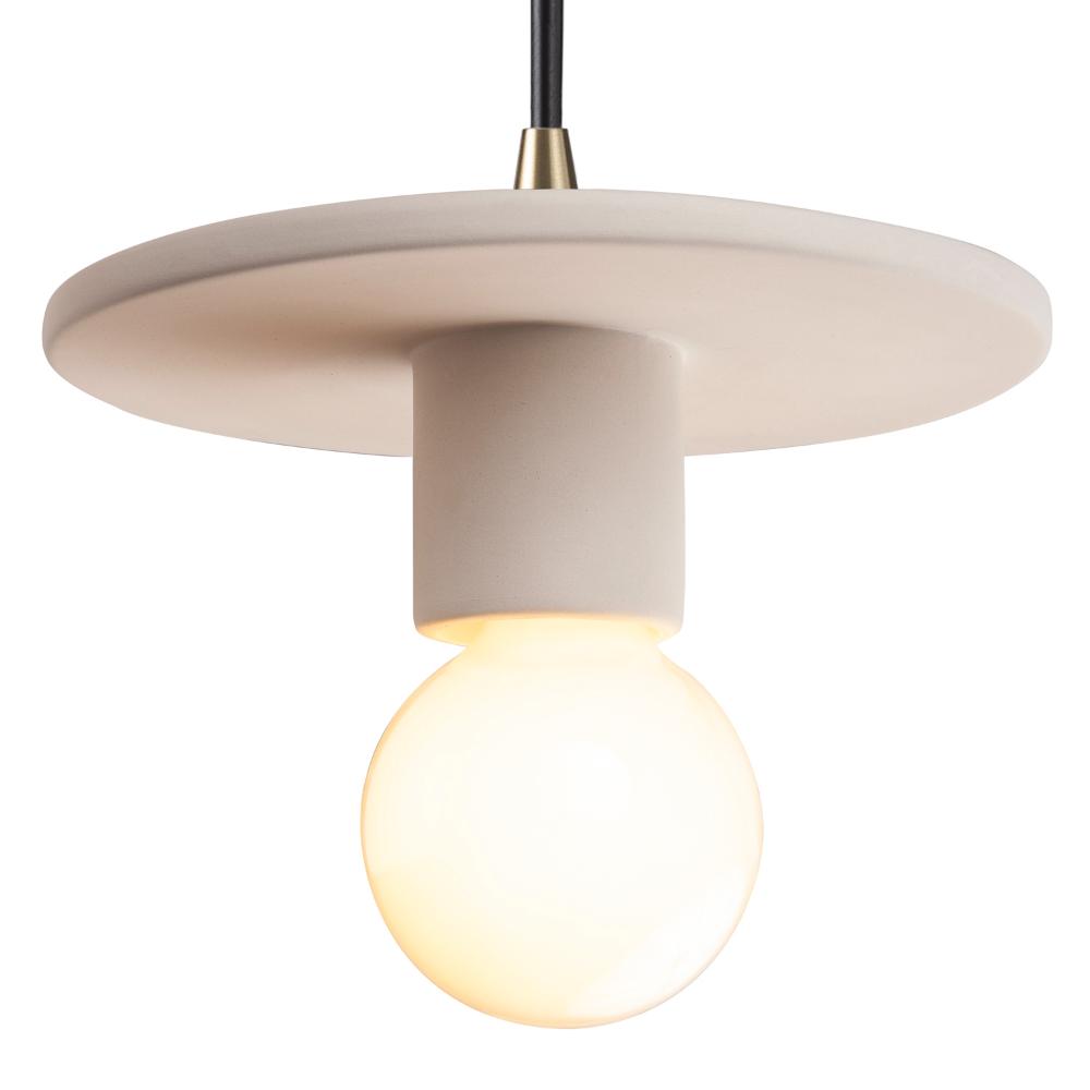 Justice Design CER-6320-SLHY-ABRS-RIGID Discus Pendant in Harvest Yellow Slate