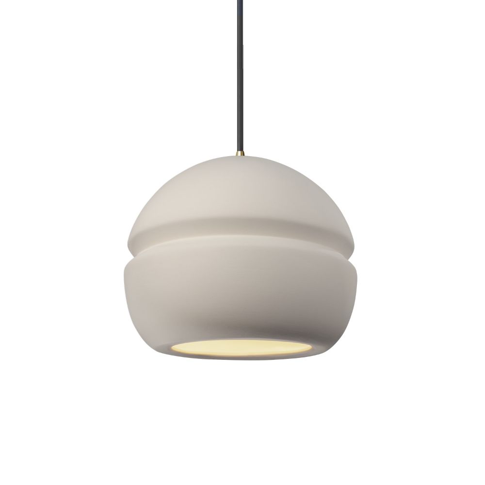 Justice Design Group CER-6410-BIS-ABRS-BKCD Small Sphere 1-Light Pendant in Bisque