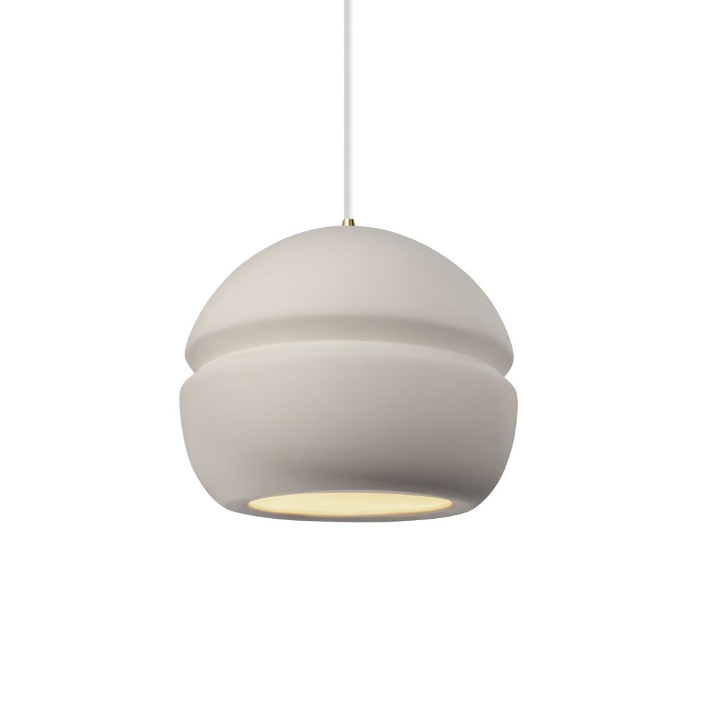 Justice Design CER-6410-CONC-ABRS-LED1-700-RIGID Small Sphere 1-Light LED Pendant in Concrete