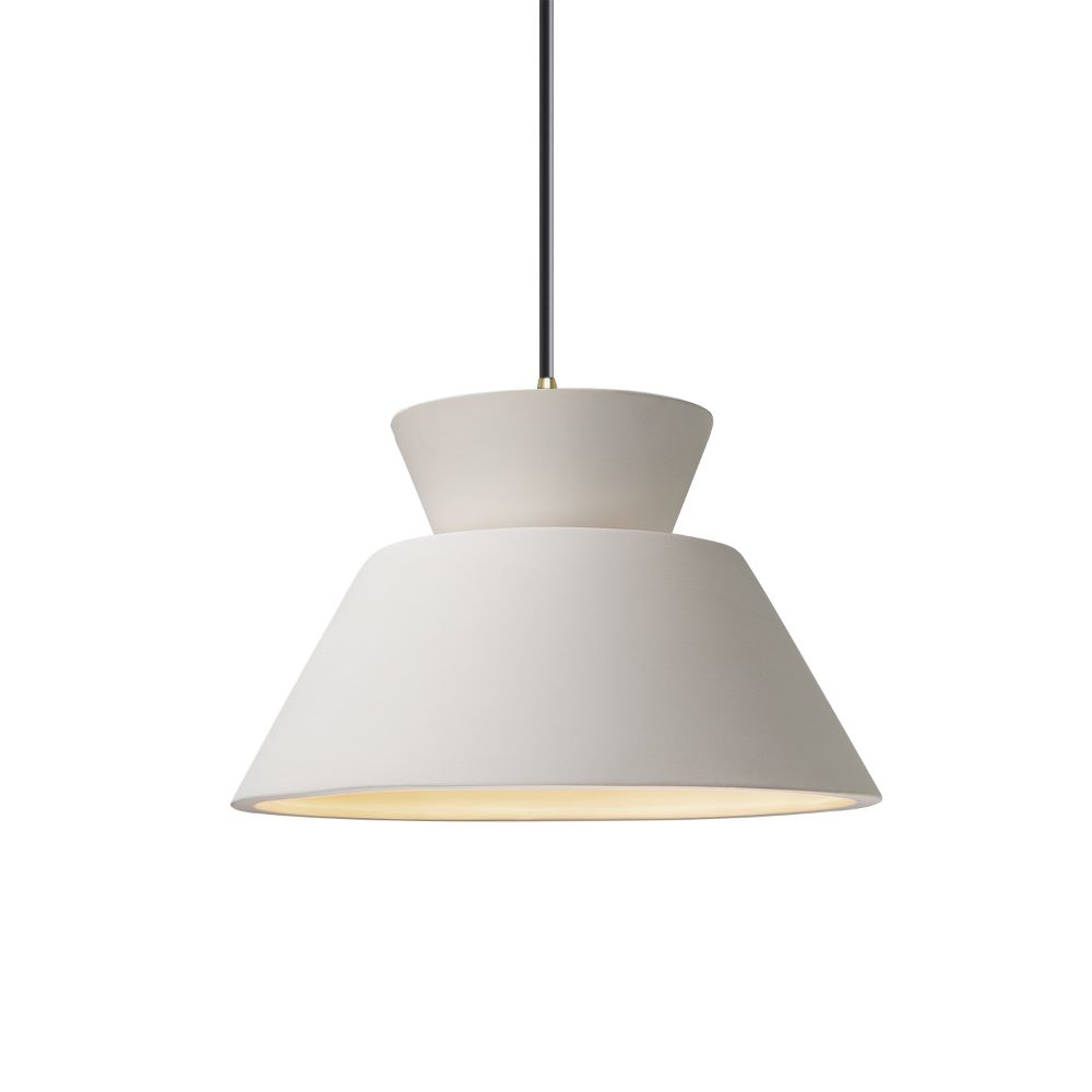 Justice Design Group CER-6420-BIS-ABRS-BKCD Trapezoid 1-Light Pendant in Bisque
