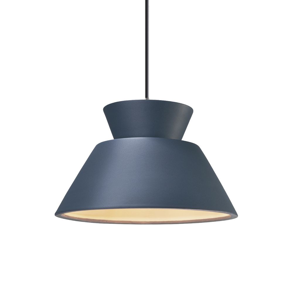 Justice Design Group CER-6420-MID-NCKL-BKCD Trapezoid 1-Light Pendant in Midnight Sky