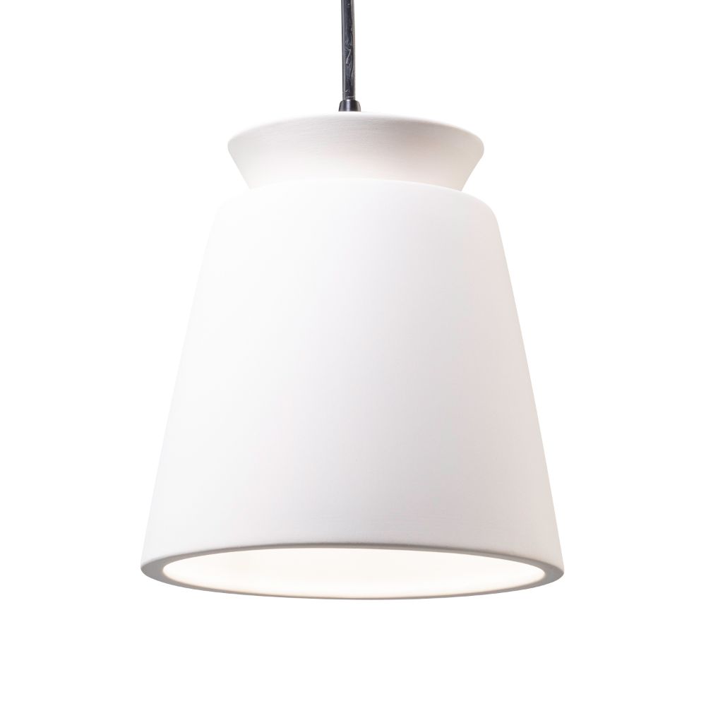 Justice Design Group CER-6425-BIS-MBLK-BKCD Small Trapezoid Pendant in Bisque