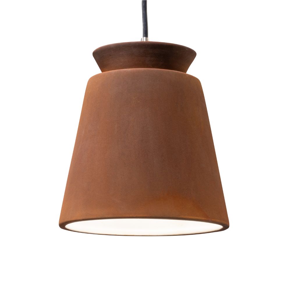 Justice Design Group CER-6425-RRST-NCKL-BKCD Small Trapezoid Pendant in Real Rust