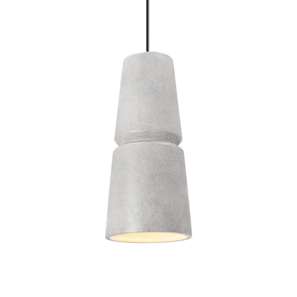 Justice Design Group CER-6430-CONC-MBLK-BKCD Small Cone 1-Light Pendant in Concrete