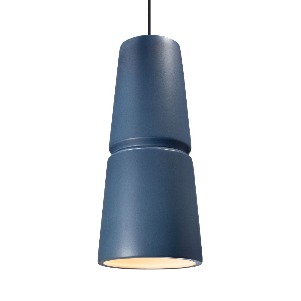 Justice Design Group CER-6435-MID-DBRZ-BKCD Large Cone 1-Light Pendant in Midnight Sky