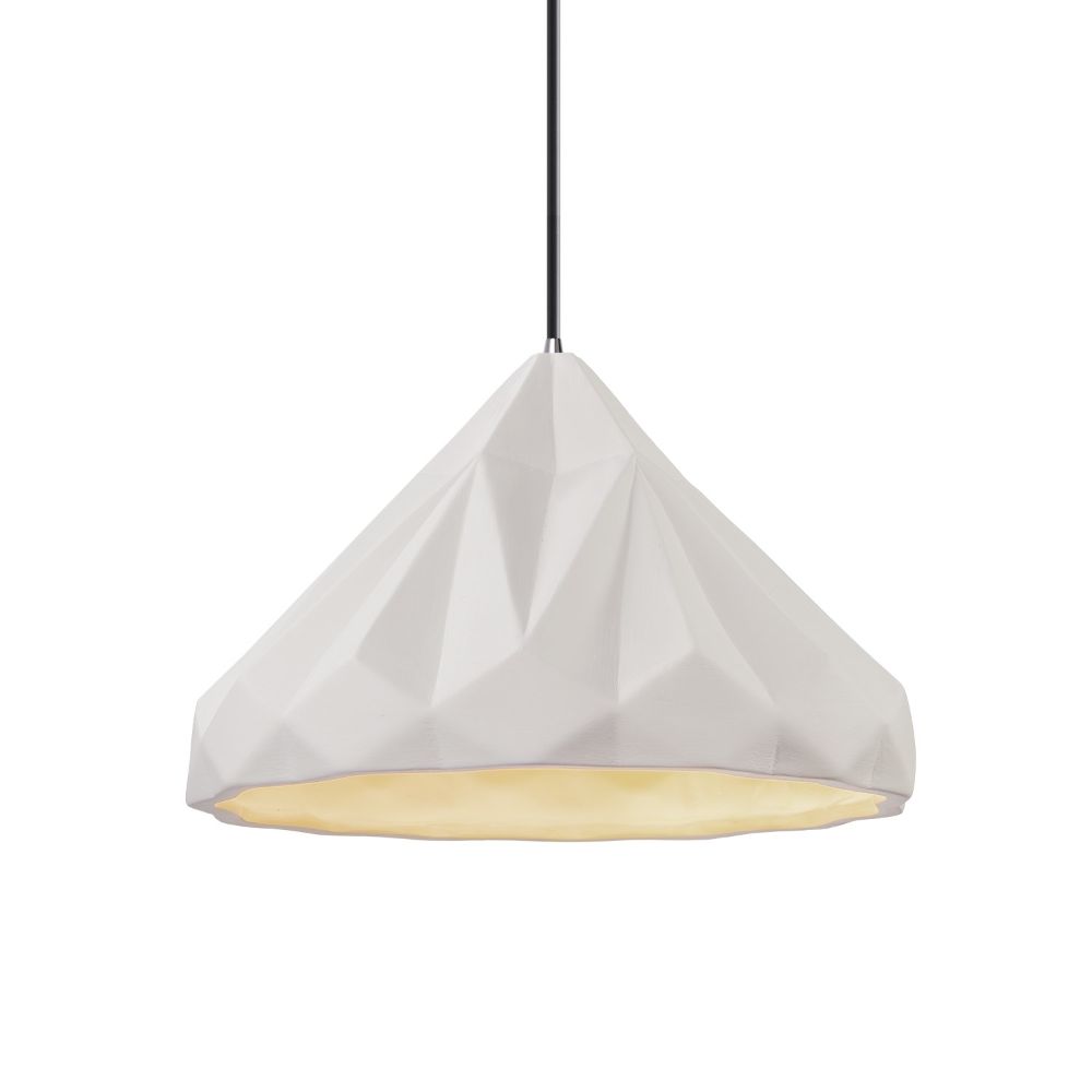Justice Design CER-6450-GRY-ABRS-LED1-700-RIGID Geometric 1-Light LED Pendant in Gloss Grey
