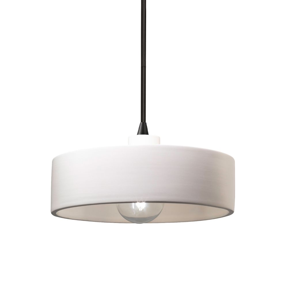 Justice Design Group CER-6460-BIS-CROM-WTCD Dish Pendant in Bisque
