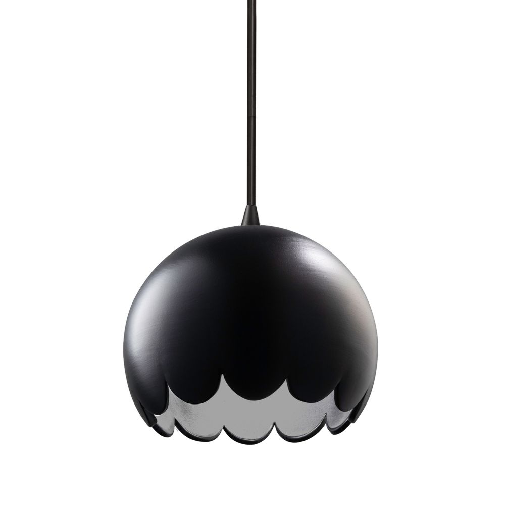 Justice Design Group CER-6470-BIS-NCKL-WTCD-LED1-700 Scallop LED Pendant in Bisque